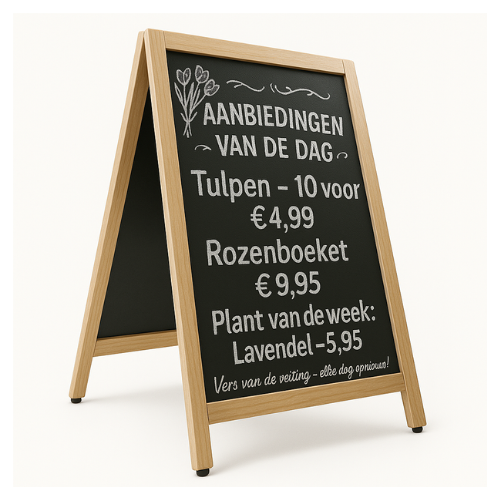 Krijtstoepbord BLANK 55x85cm